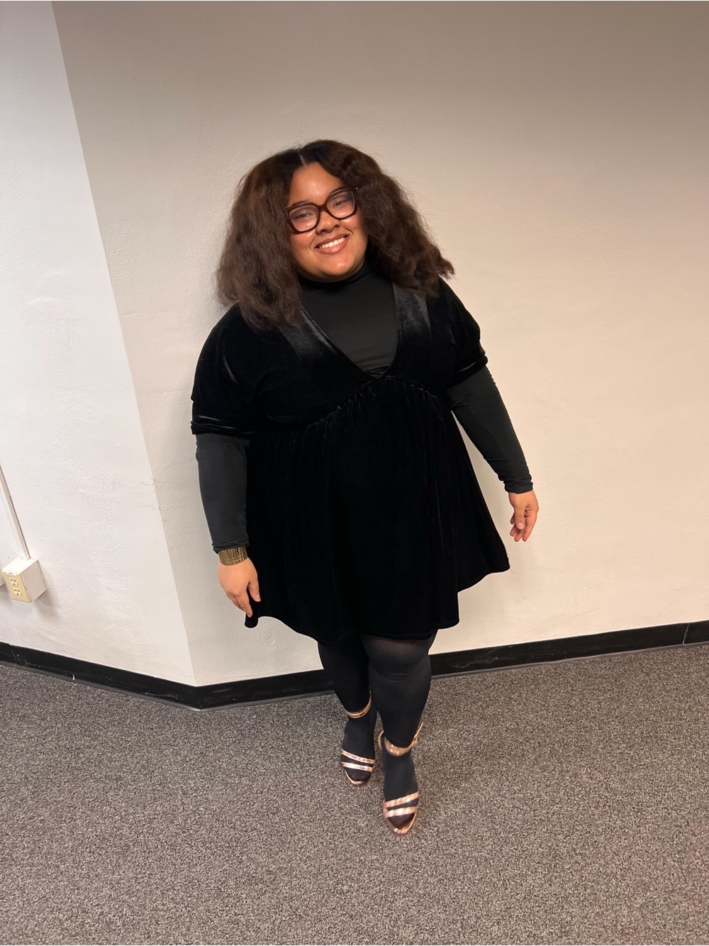 Black Mini Velvet Cocktail dress
